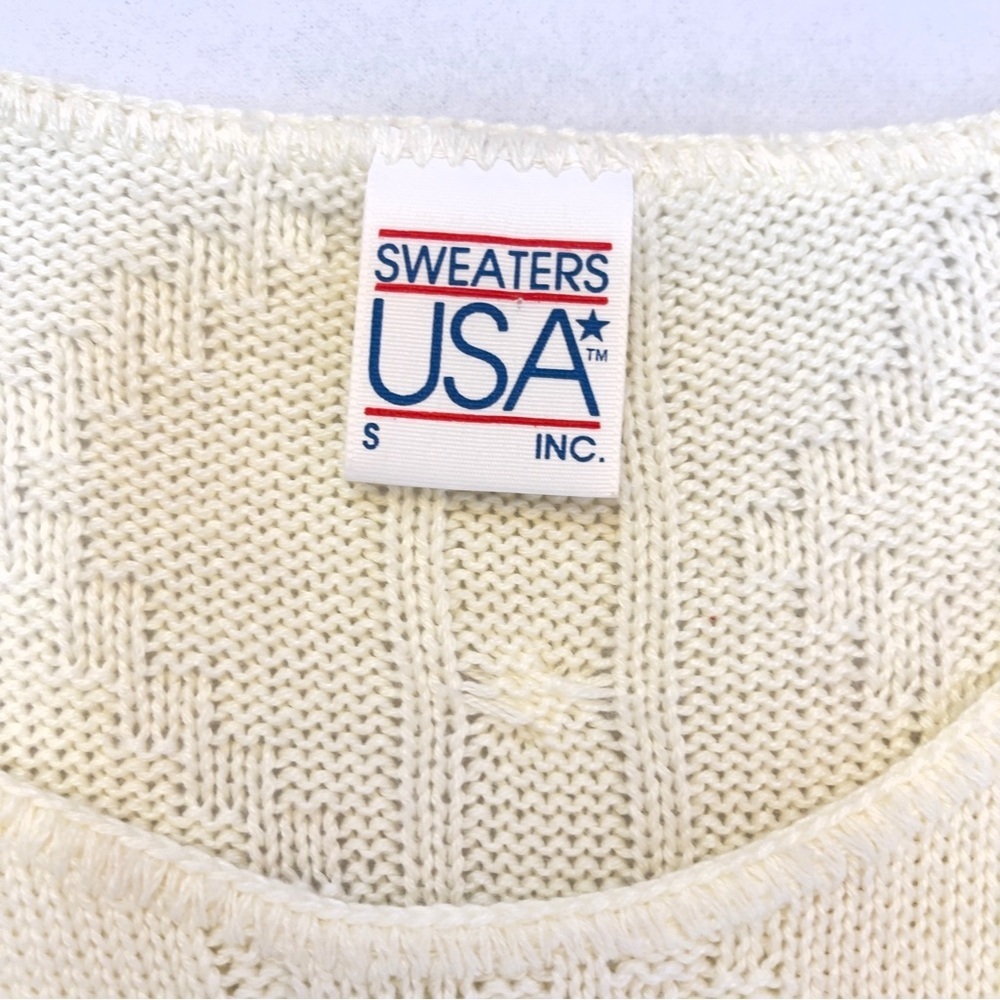Vintage Sweaters USA Cable Knit Sleeveless Sweater Vest Made In USA Women’s Sm - Picture 7 of 10